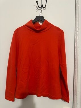 Women's Orange Funnel Neck Sweater